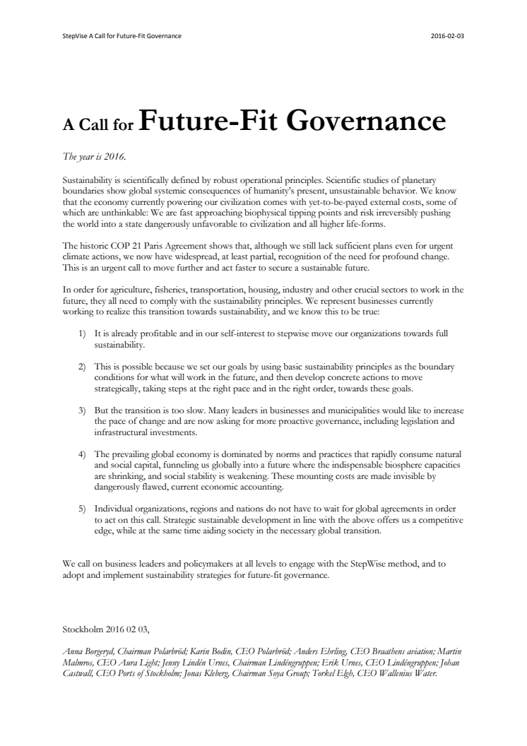 ​A Call for Future-Fit Governance