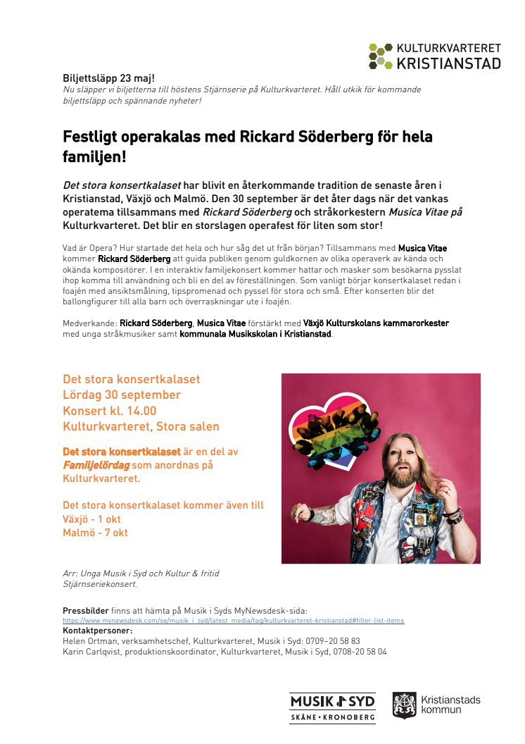 Festligt operakalas med Rickard Söderberg för hela familjen!