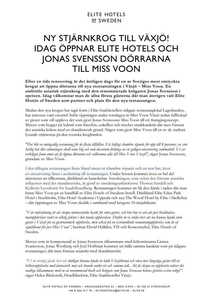 Ny stjärnkrog till Växjö! Idag öppnar Elite Hotels och Jonas Svensson dörrarna till Miss Voon_Pressmeddelande.pdf