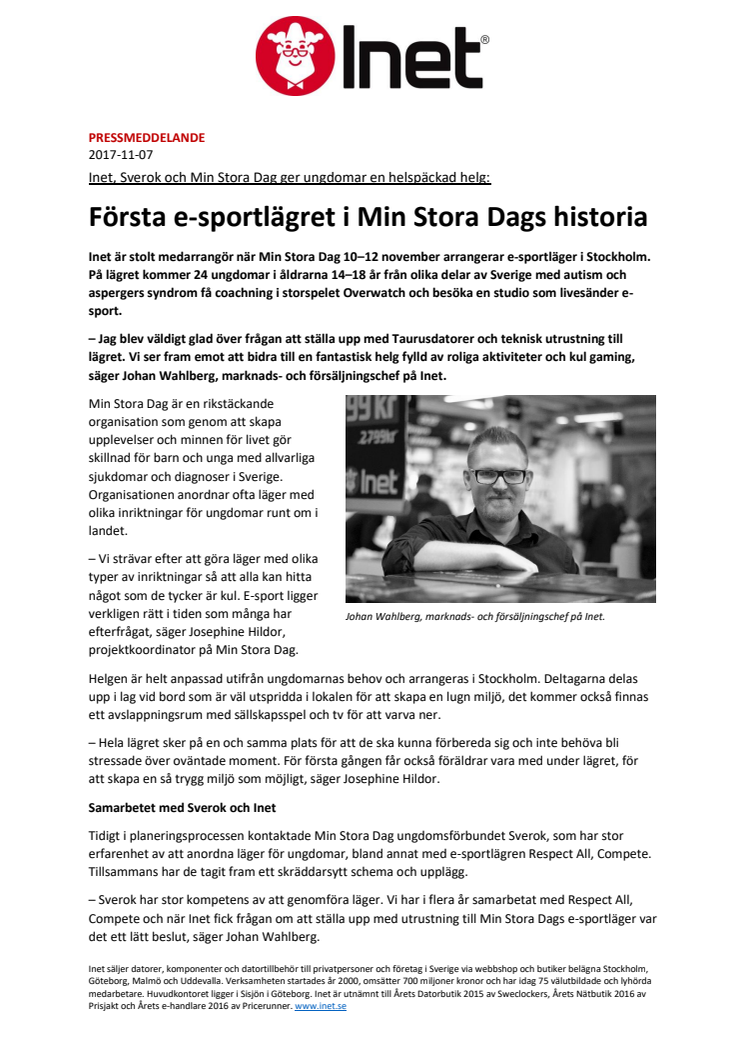 Första e-sportlägret i Min Stora Dags historia