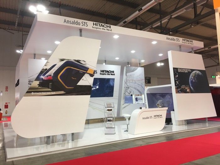 Joint Hitachi Rail Italy and Ansaldo STS stand at Expo Ferroviaria