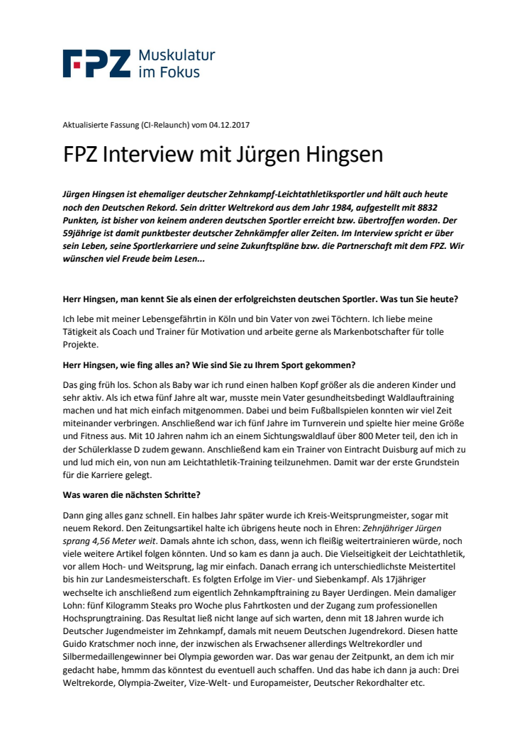 FPZ Interview mit Jürgen Hingsen