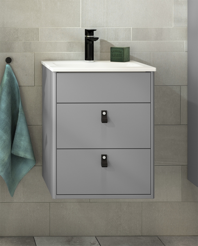 Bathroom cabinet Graphic, 45 cm in gray 