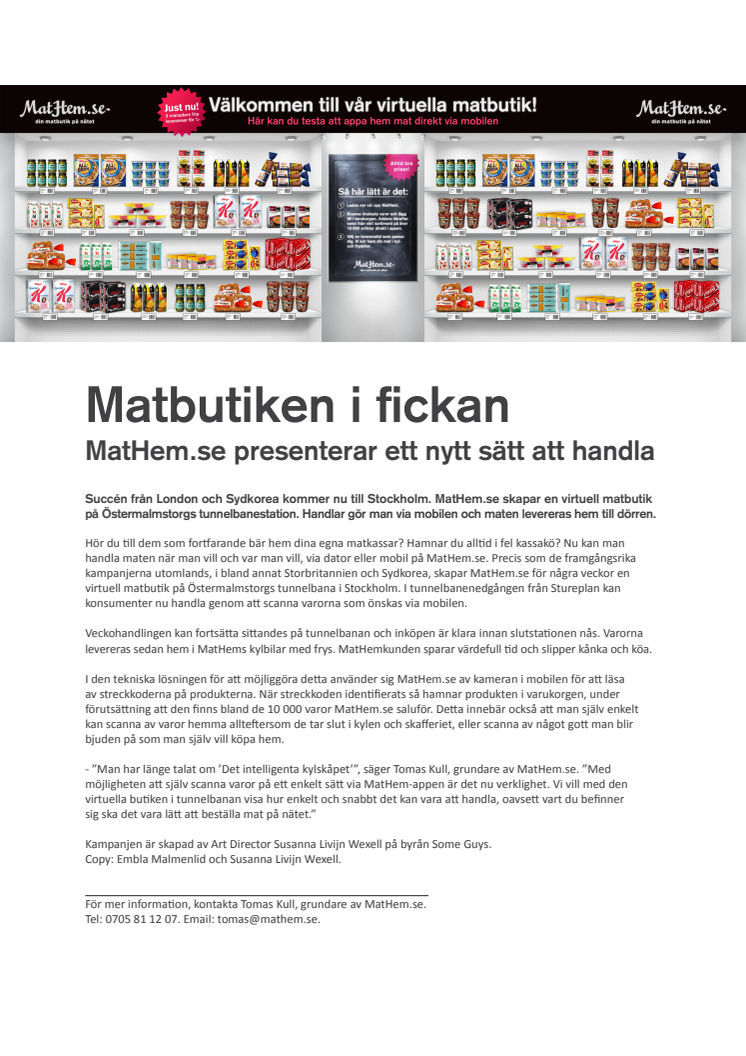 Matbutiken i fickan - MatHem.se presenterar ett nytt sätt att handla