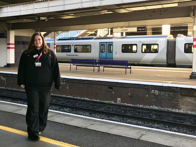 Eloise Rowan at Luton station