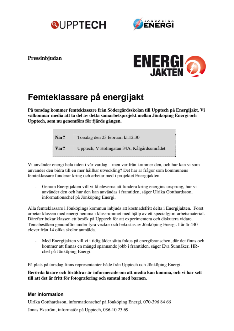 Pressinbjudan till Energijakten