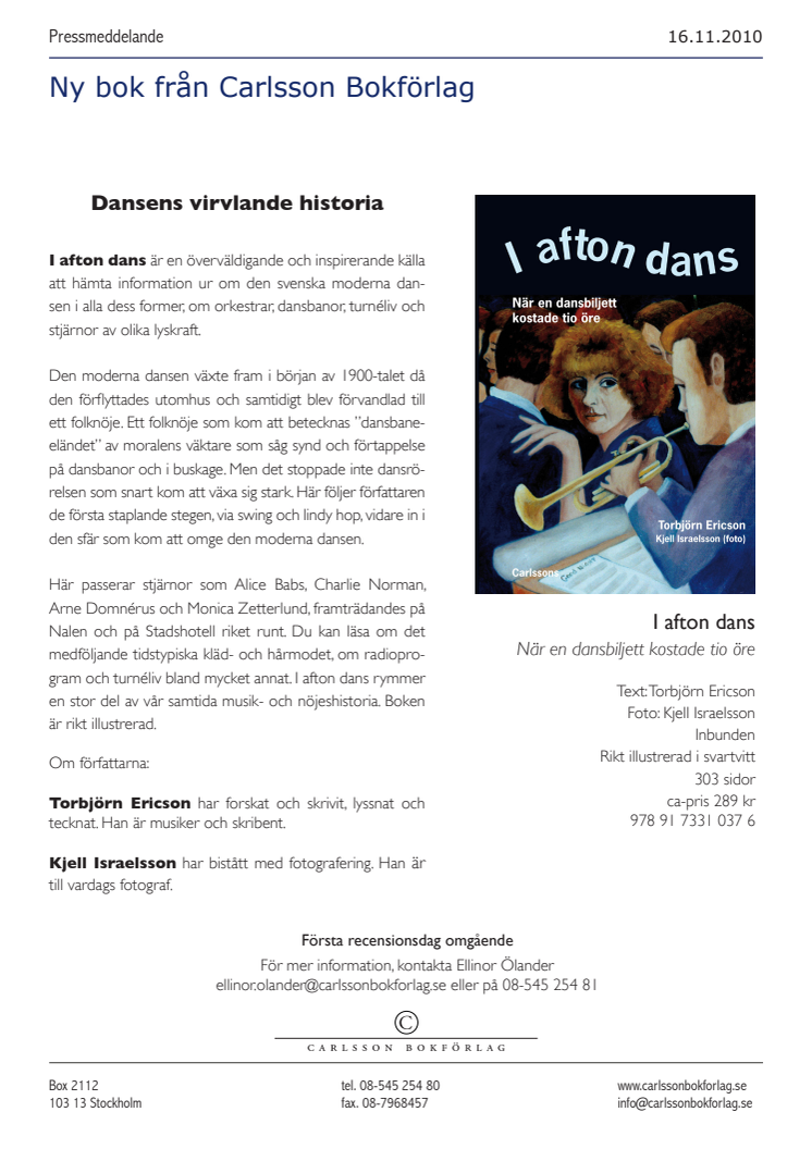 Ny bok: I afton dans