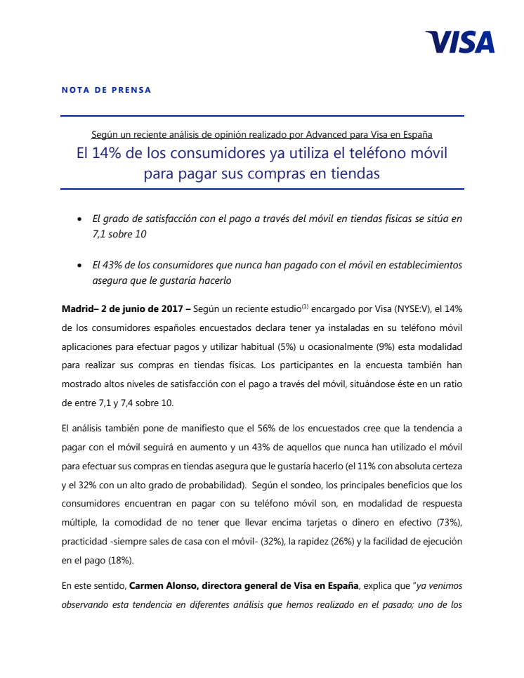 El 14% de los consumidores ya utiliza el teléfono móvil para pagar sus compras en tiendas