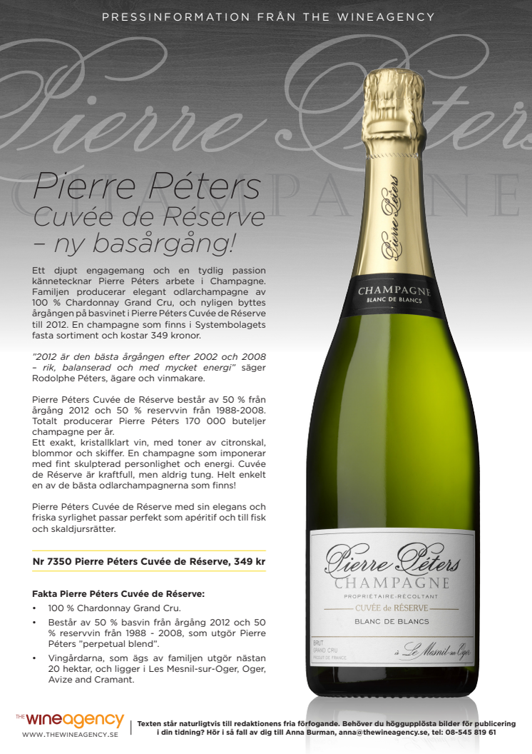 Pierre Péters Cuvée de Réserve – ny basårgång!