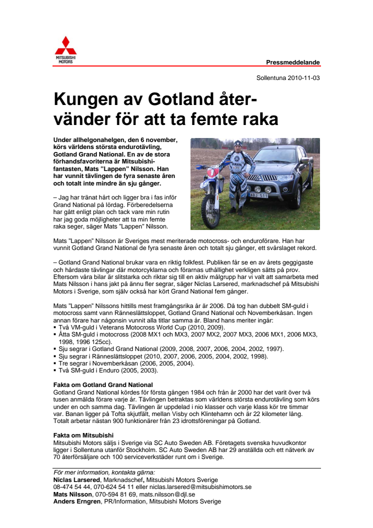 Kungen av Gotland återvänder för att ta femte raka