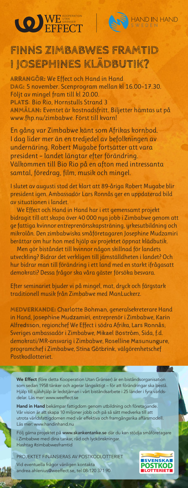 Inbjudan: Finns Zimbabwes framtid i Josephines klädbutik?