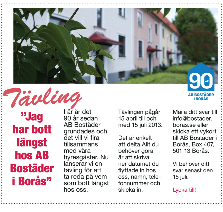 AB Bostäders trognaste hyresgäster bjuds på middag i kväll!