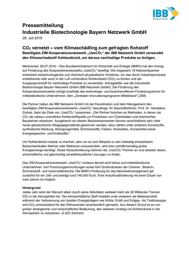 CO2 vernetzt – vom Klimaschädling zum gefragten Rohstoff