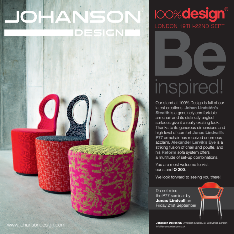 Johanson Design at 100%design in London