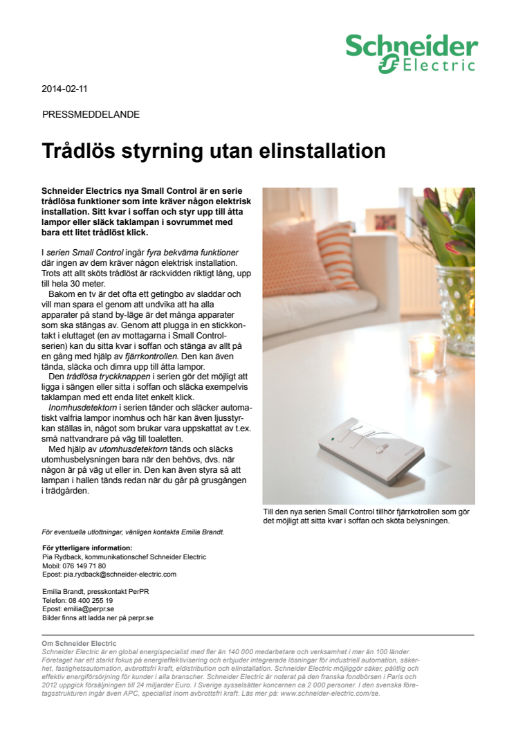 Trådlös styrning utan elinstallation