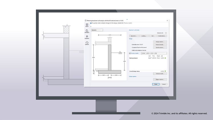 Tekla2024-Tedds-New Retaining basement wall analysis & design