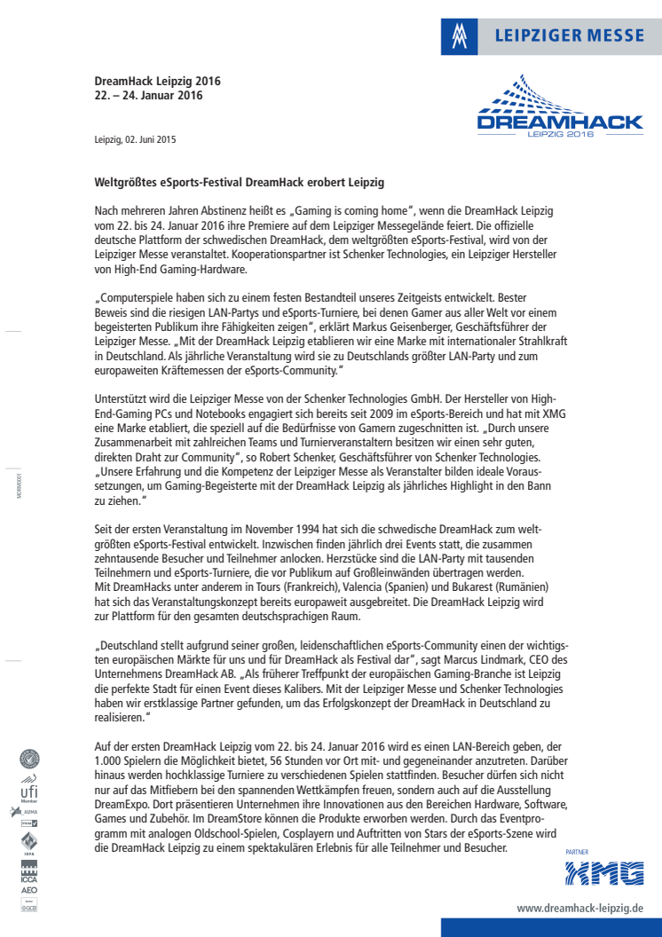 Pressemitteilung DreamHack Leipzig 2016