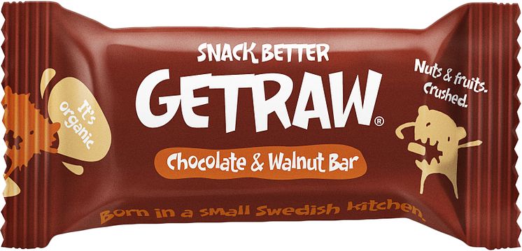 Getraw sjokolade og valnøttbar økologisk 48 g