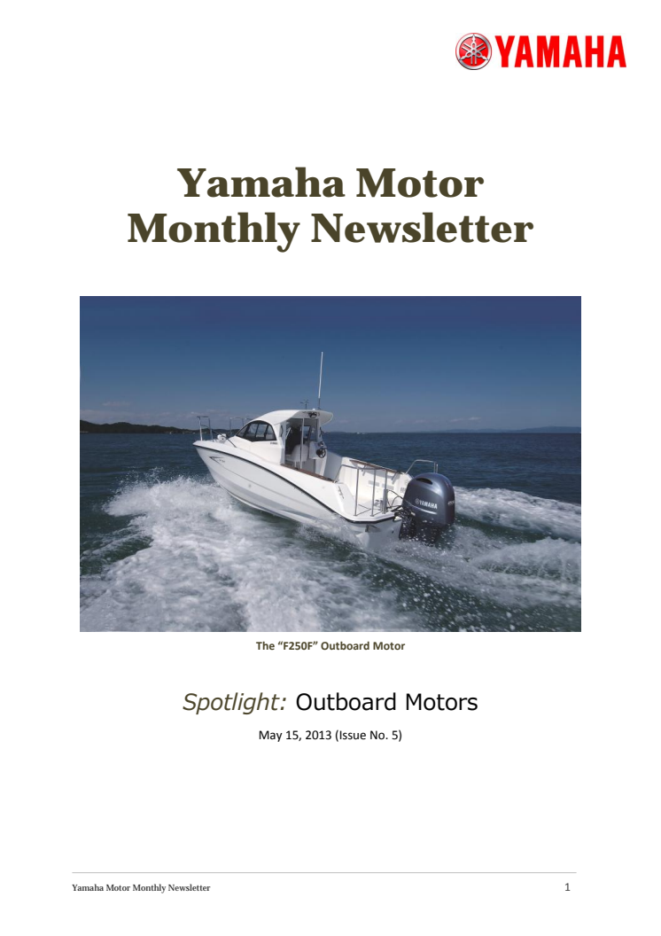 Yamaha Motor Monthly Newsletter No.5(May.2013) Outboard Motors