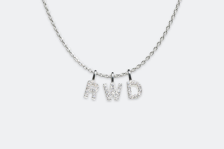 Sterling silver necklace with letter charms 