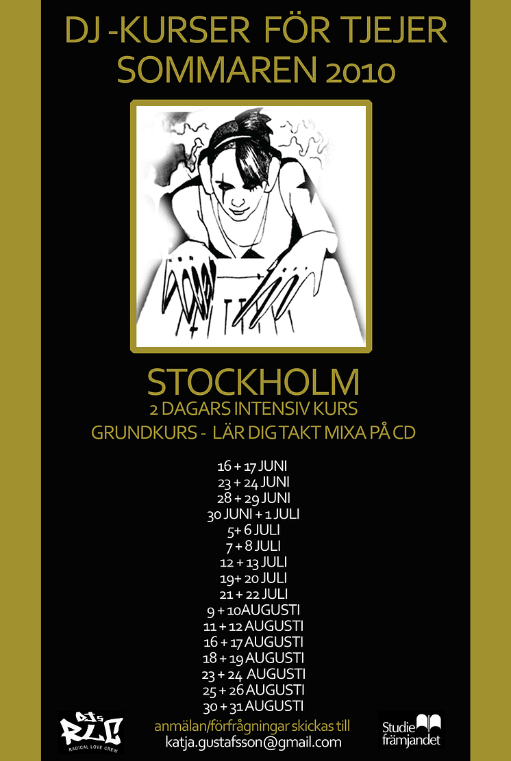 DJ-kurs för tjejer med Katja Gustafsson - affisch