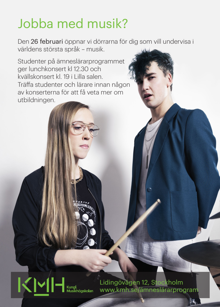 Inbjudan att möta Kungl. Musikhögskolans studenter och lärare på ämneslärarprogrammet i musik