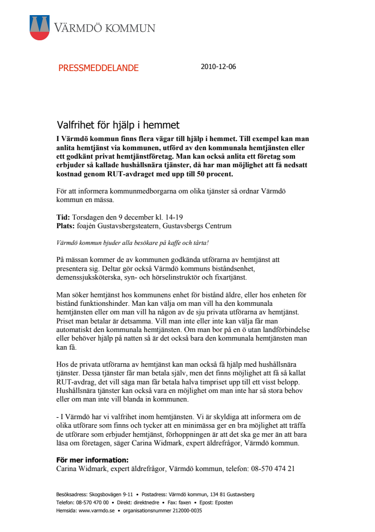 Hemtjänst eller hushållsnära tjänster