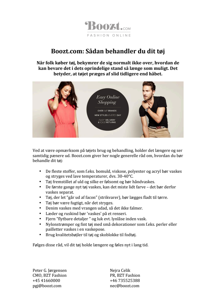 Boozt.com: Sådan behandler du dit tøj
