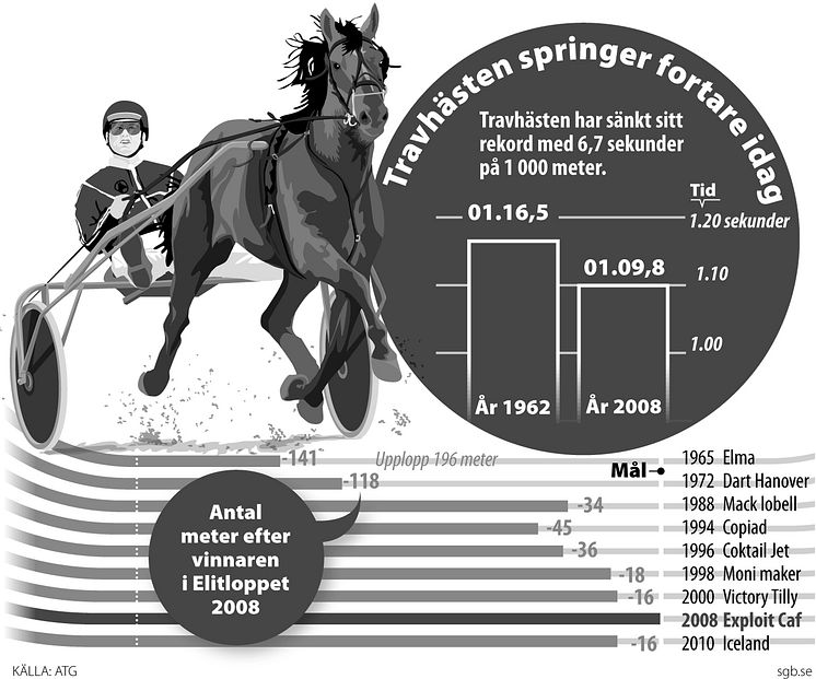 Elitloppet Grafik - Hastighet 3sp-svartvit-JPG