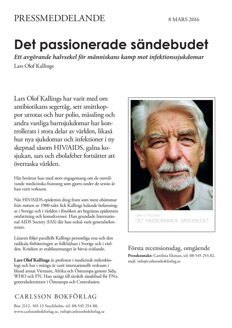 Det passionerade sändebudet. Ny bok 