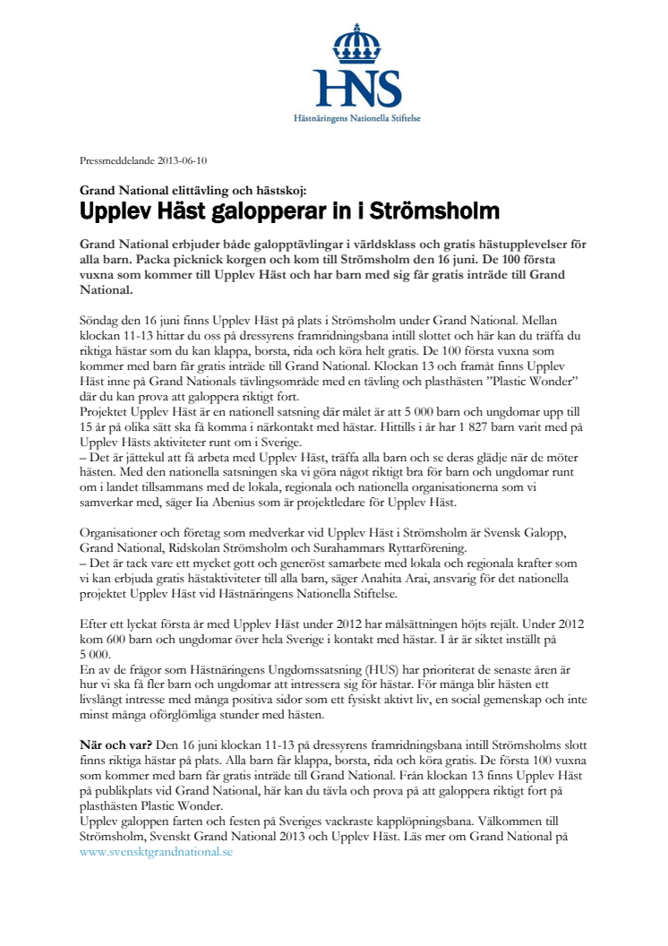 Grand National elittävling och hästskoj: Upplev Häst galopperar in i Strömsholm