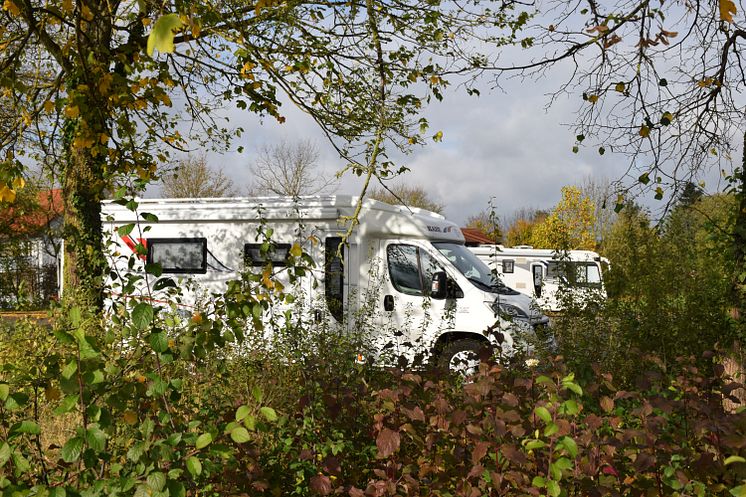 Husbilsparkering, Rothenburg ob der Tauber, Tyskland