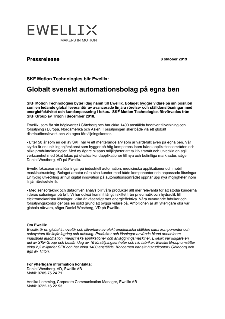 Swedish version of press release