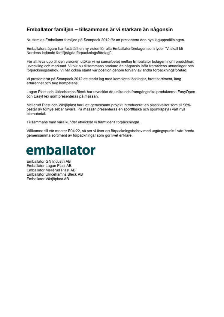 Emballator familjen – tillsammans är vi starkare än någonsin 