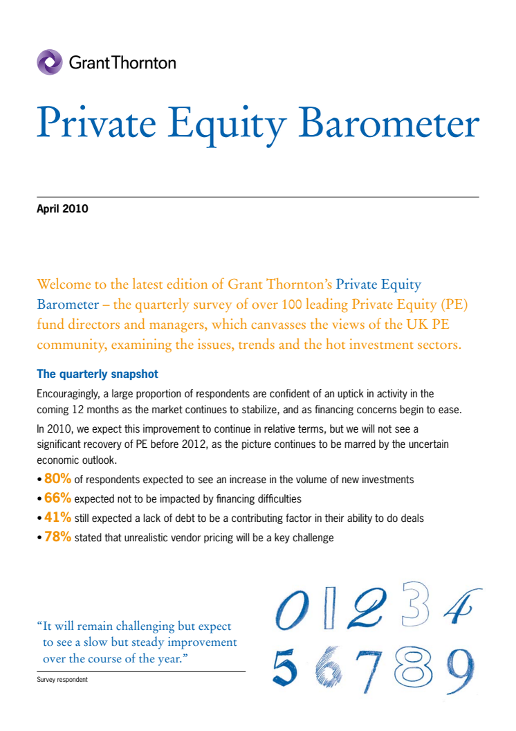 Grant Thornton UK: Private Equity Barometer April 2010