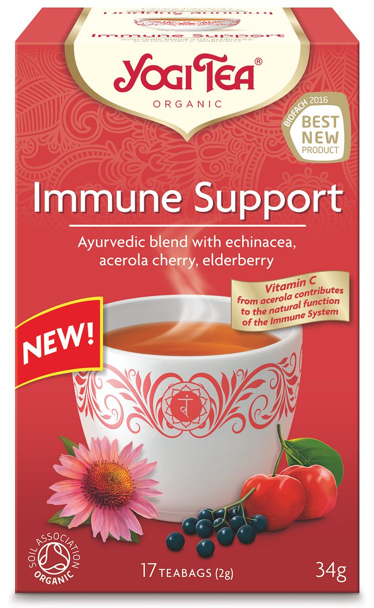 YOGI TEA® Immune Support lugnande, värmande, med naturligt C vitamin.