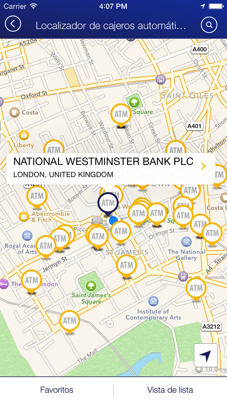 Visa Travel Tools App_ATM Locator