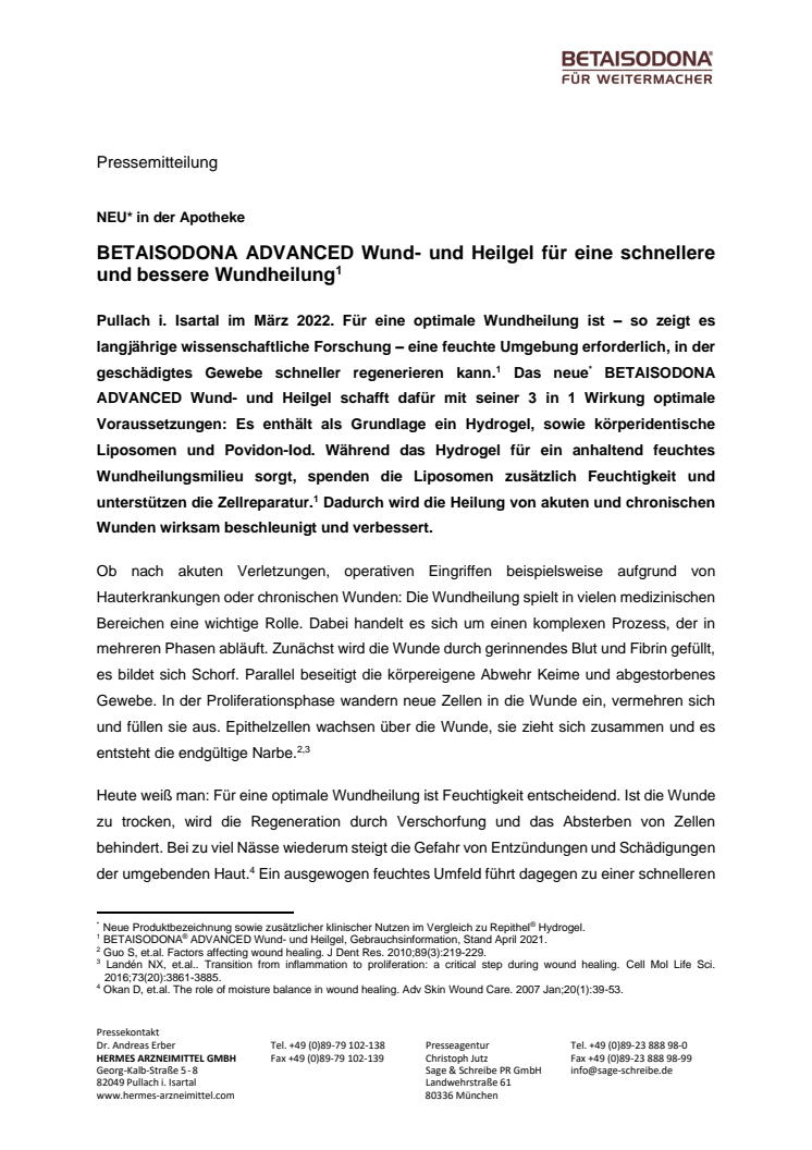 Pressemitteilung - Neu Betaisodona Advanced Wund- und Heilgel für eine schnellere und bessere Wundheilung.pdf