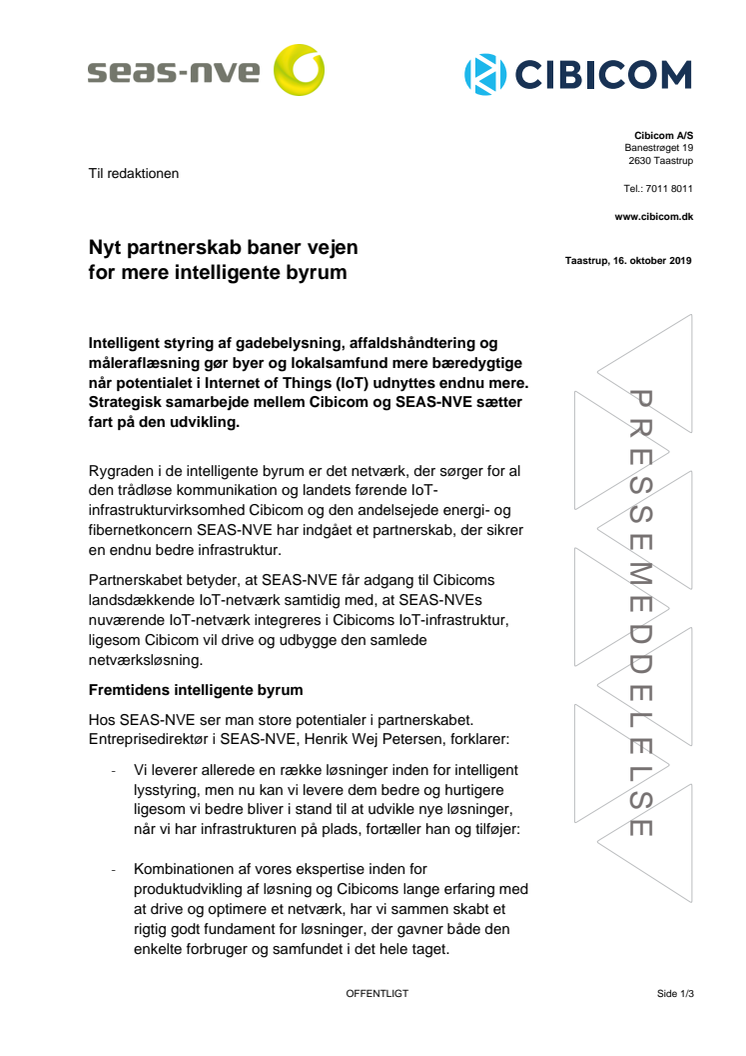 Nyt partnerskab baner vejen  for mere intelligente byrum