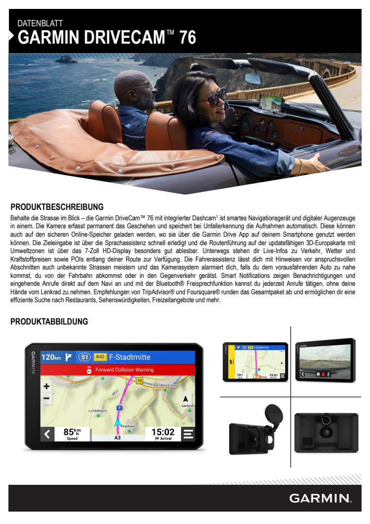 Datenblatt Garmin DriveCam 76