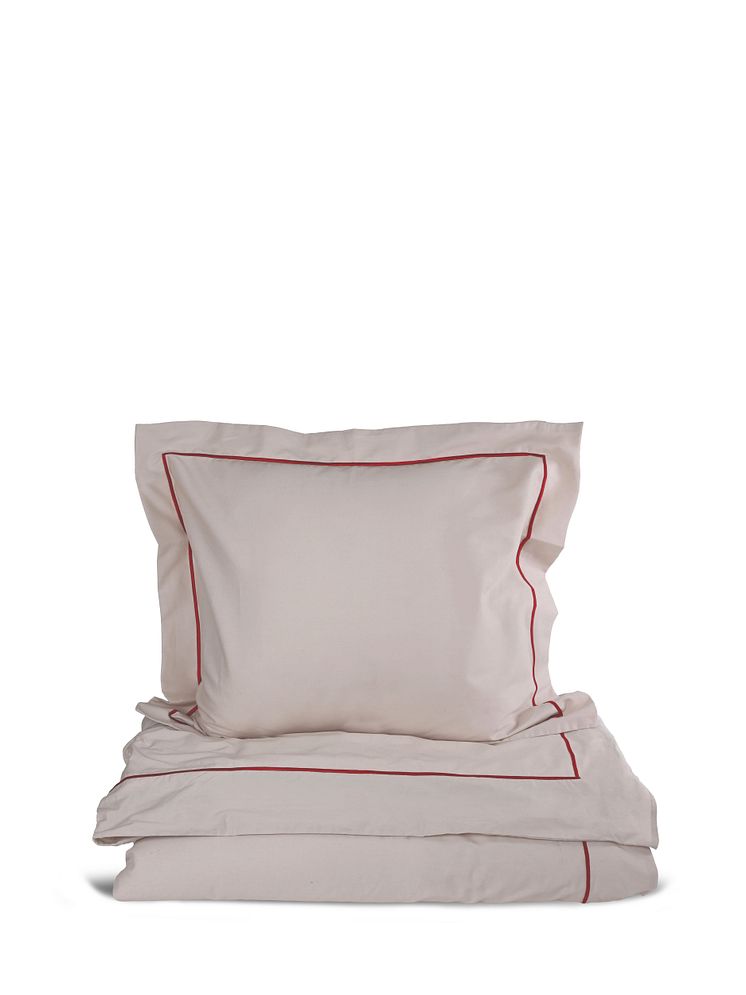 Sagaform AW24 - Carl duvet set beige/bordeaux