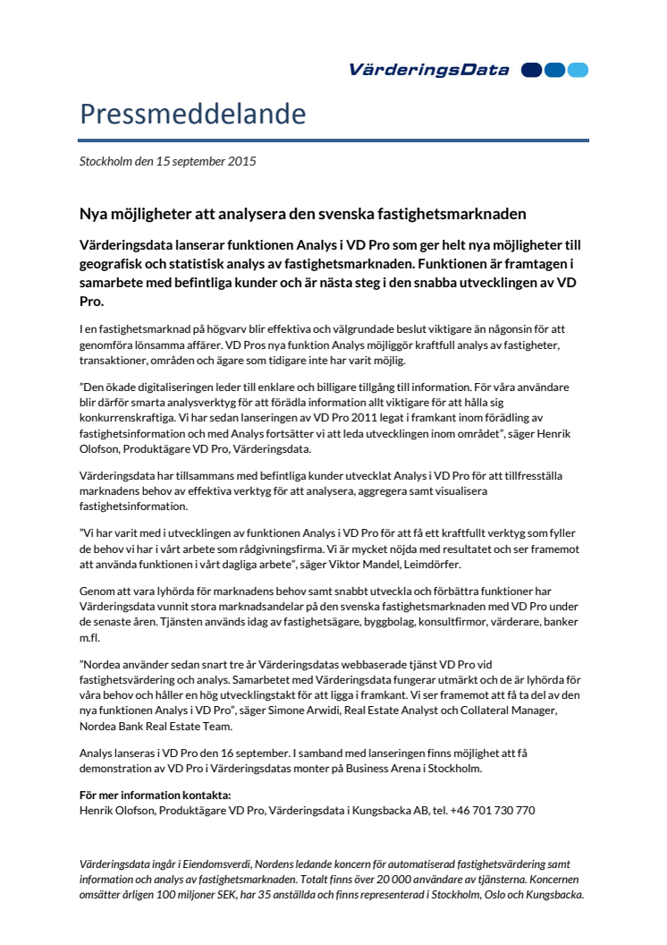 Nya möjligheter att analysera den svenska fastighetsmarknaden