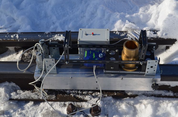 Järnvägsuppfinning framtagen av forskare vid Luleå tekniska universitet som kan mästa slitage på spår med snö och is