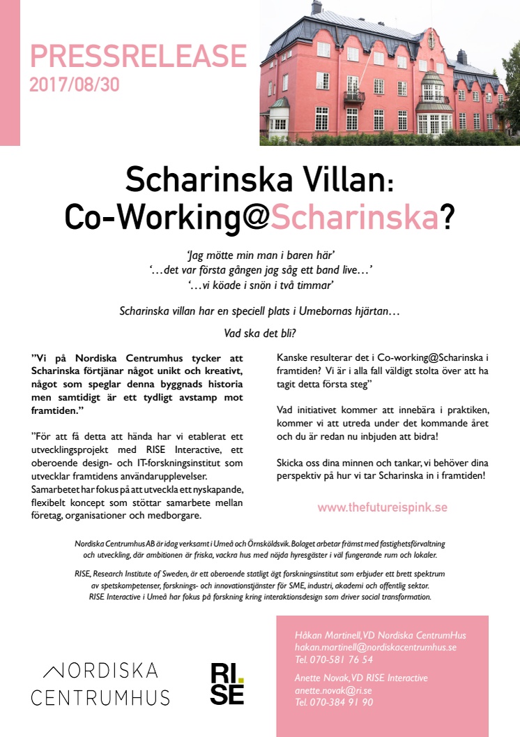 Scharinska Villan: Co-Working@Scharinska?