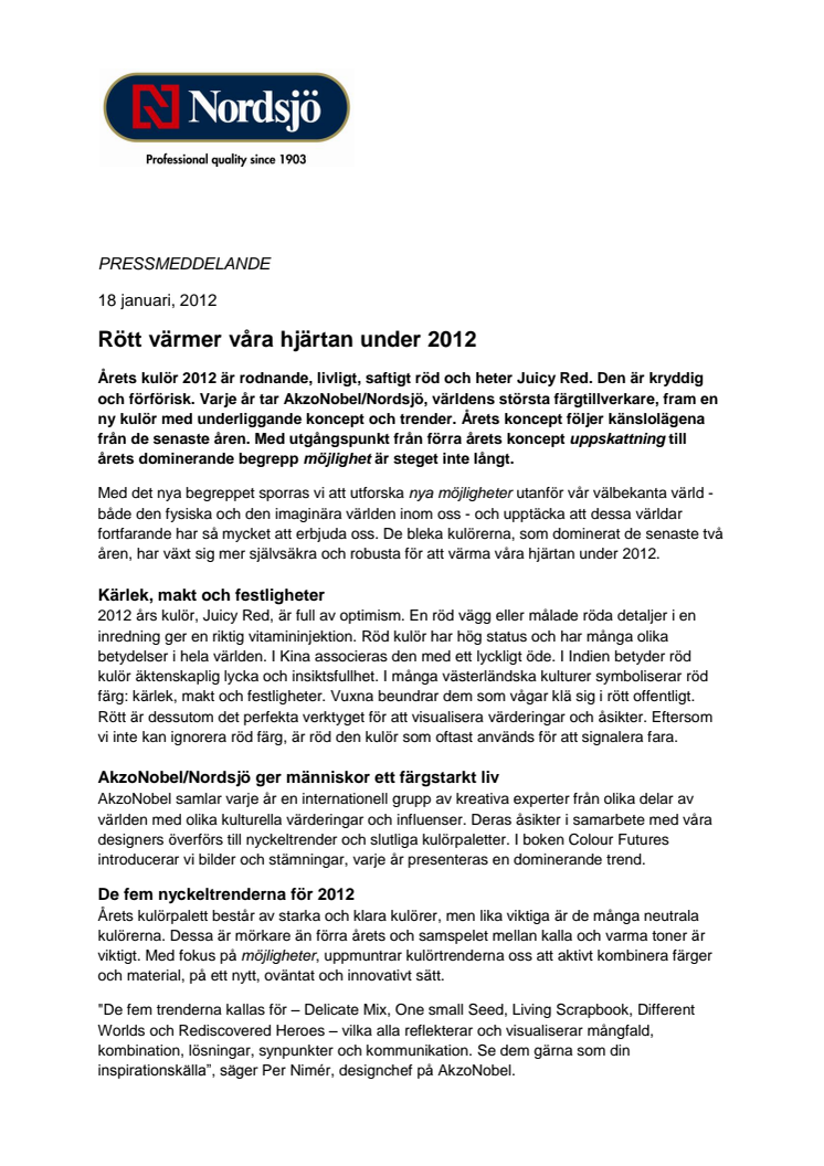  Rött värmer våra hjärtan under 2012