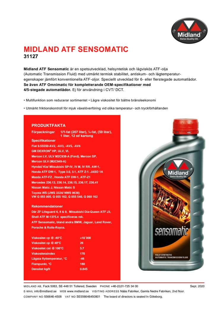 ATF Sensomatic uppdaterad med Mercedes 236.17 och ZF Lifeguardfluid 6, 8 & 9