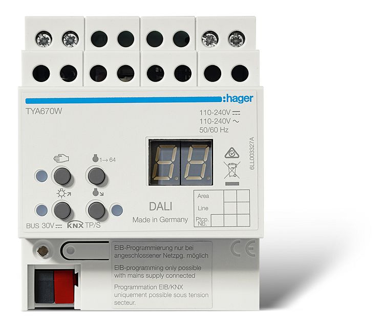 KNX DALI-Gateway TYA670W, E-nr 17 397 70