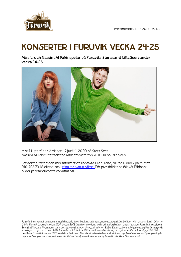 Veckans konserter i Furuvik V. 24-25
