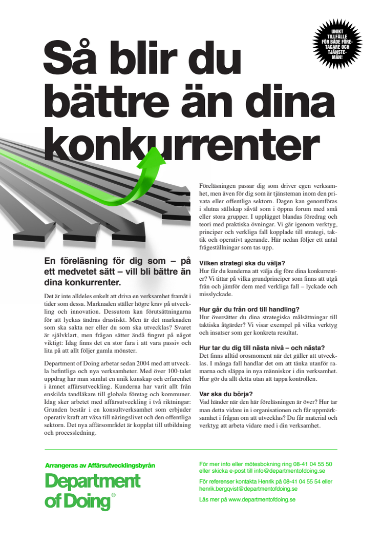 Bli bättre än dina  konkurrenter!