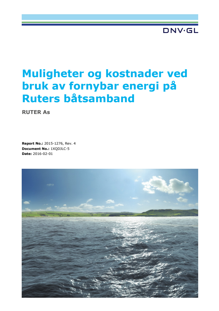 Muligheter og kostnader ved bruk av fornybar energi på Ruters båtsamband